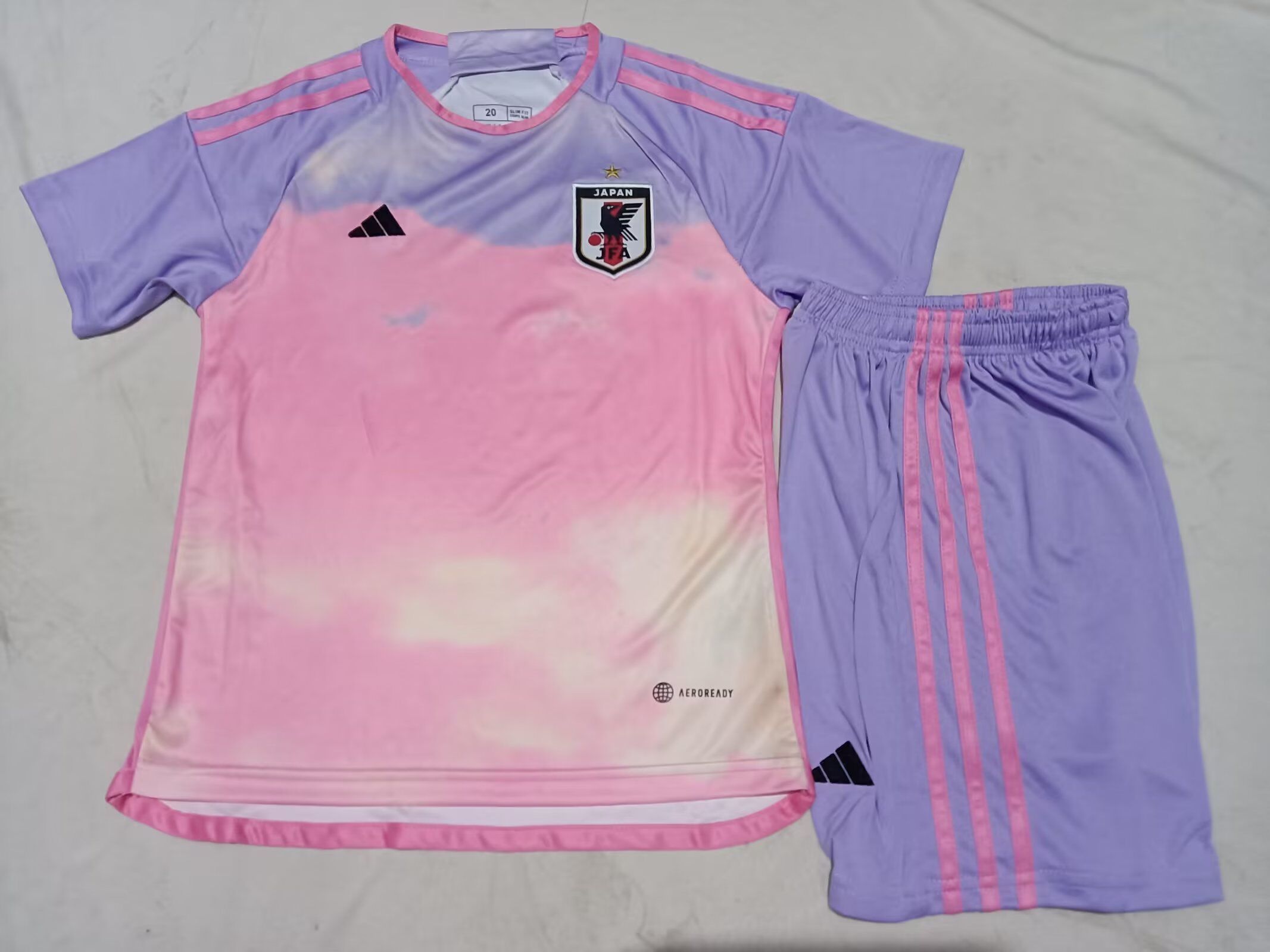 Kids-Japan 2023 Away Pink Soccer Jersey